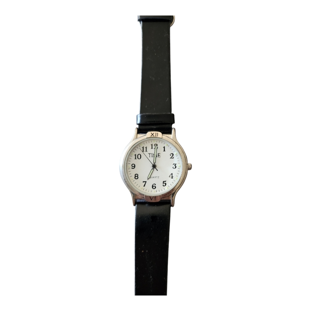 Vintage Time Quartz Watch Men Classic Silver White Japan Movt New Battery